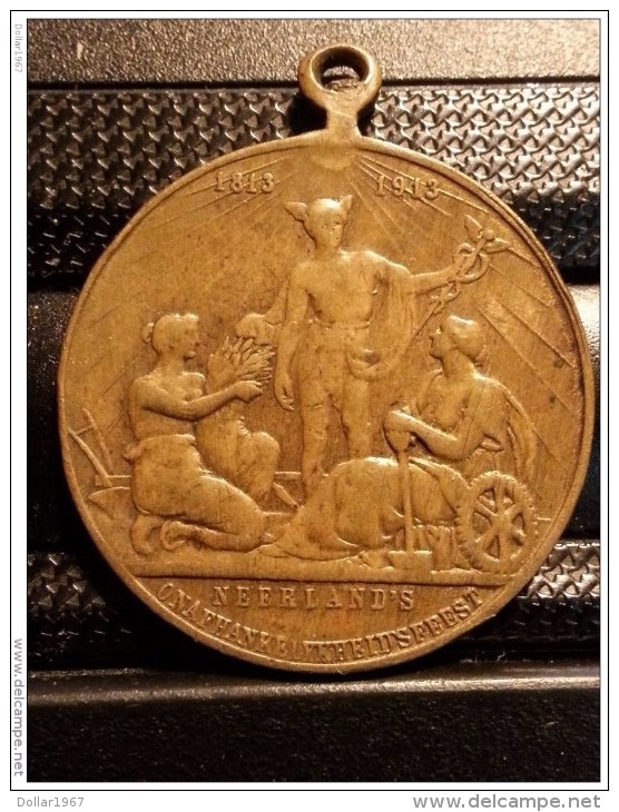 Medaille Medal 1813 -  1913 Neerlands Onafhankelijkheidsfeest. - Royaux/De Noblesse