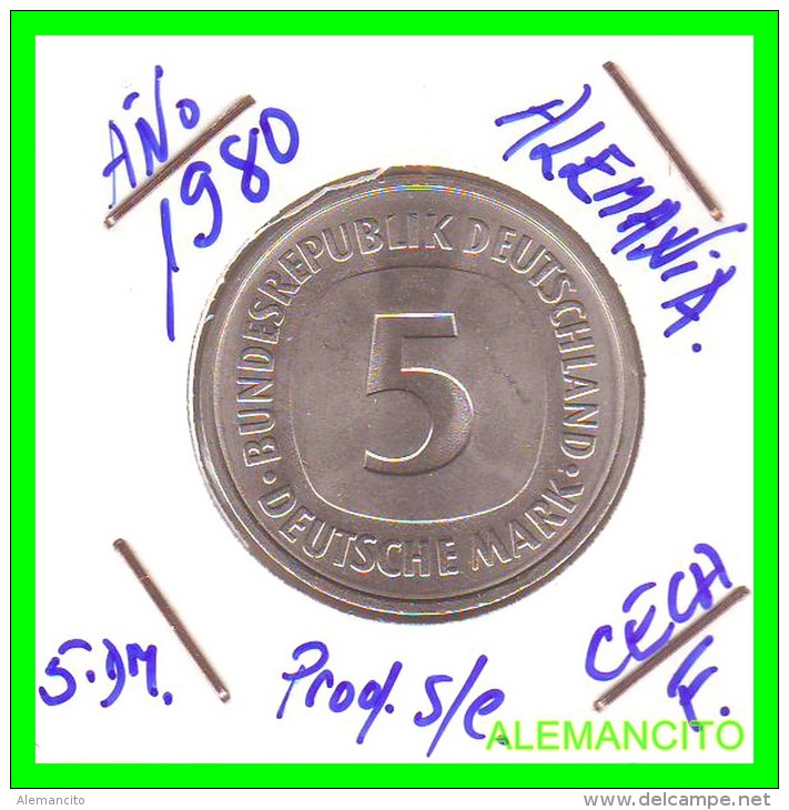 ALEMANIA FEDERAL  MONEDA DE 5 DM  1975-2001 - 5 Mark