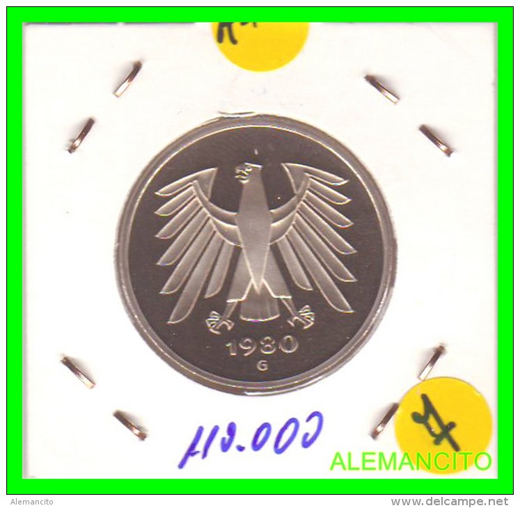 ALEMANIA FEDERAL  MONEDA DE 5 DM  1975-2001 - 5 Mark