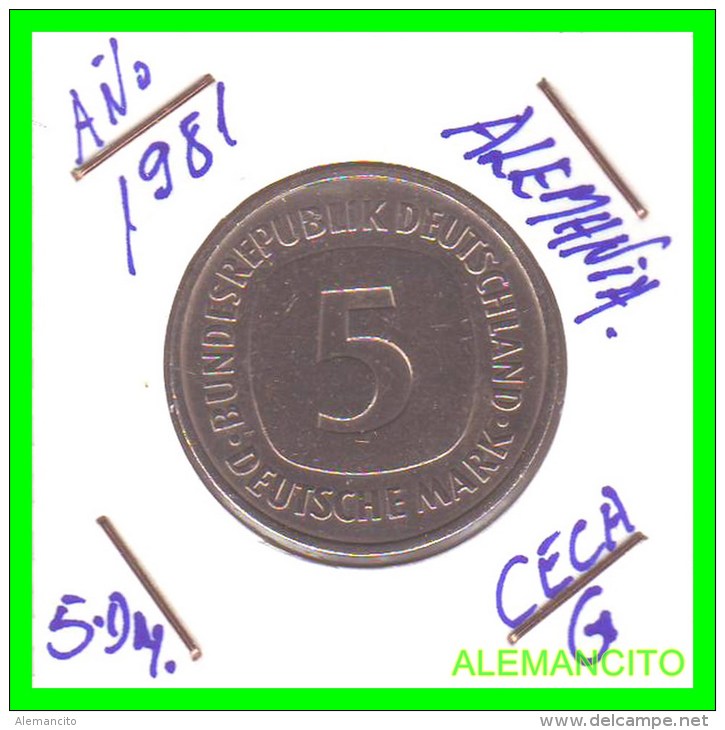 ALEMANIA FEDERAL  MONEDA DE 5 DM  1975-2001 - 5 Mark