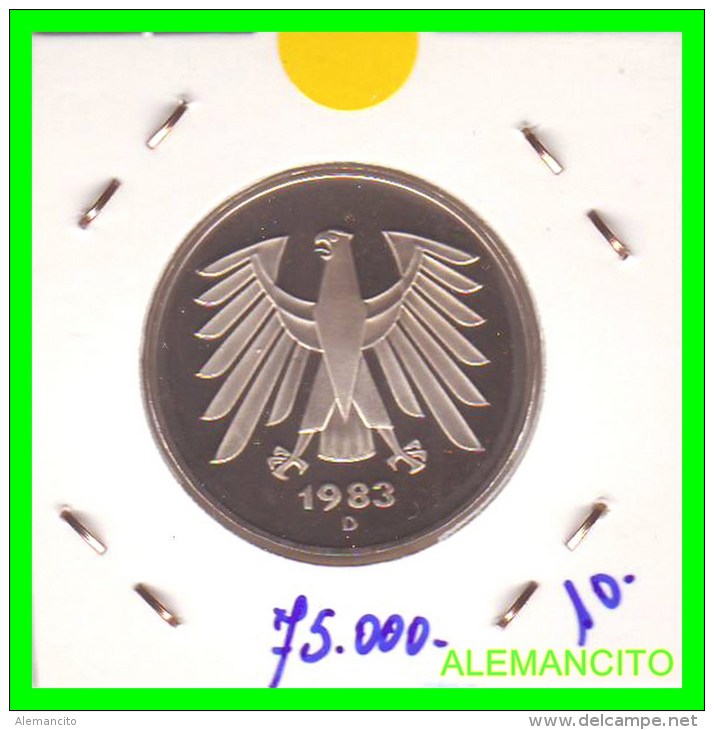 ALEMANIA FEDERAL  MONEDA DE 5 DM  1975-2001 - 5 Marcos