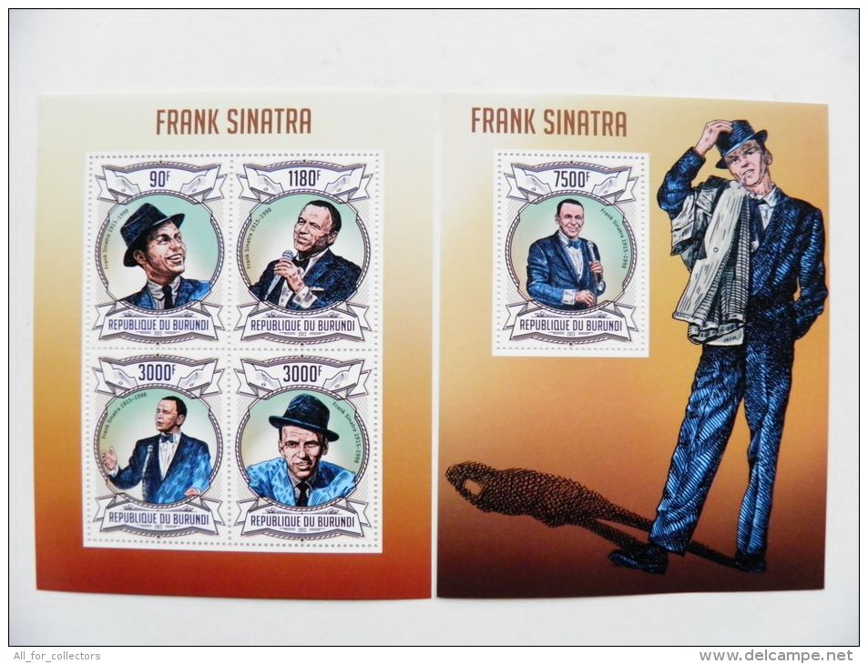 SALE! MNH Mint Post Stamps M/s Sheet Block From Burundi 2013 Frank Sinatra Music Singer - Unused Stamps