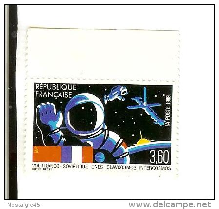 France Neuf -  2571  Année 1989 -Vol Français - Soviétique CNES Glavcosmos Intercosmos - Autres & Non Classés