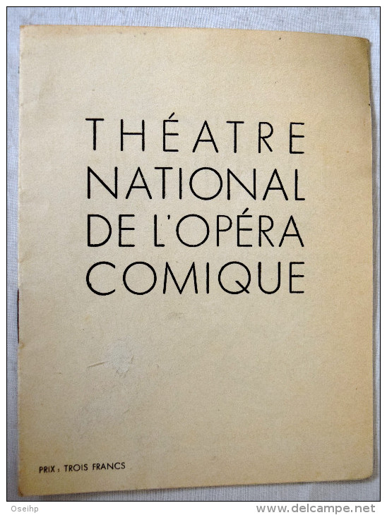 Programme Théâtre National De L´Opéra Comique CARMEN Bizet Gilly Denys Chellet Simone Garnier Pub Elizabeth Arden - Programmi