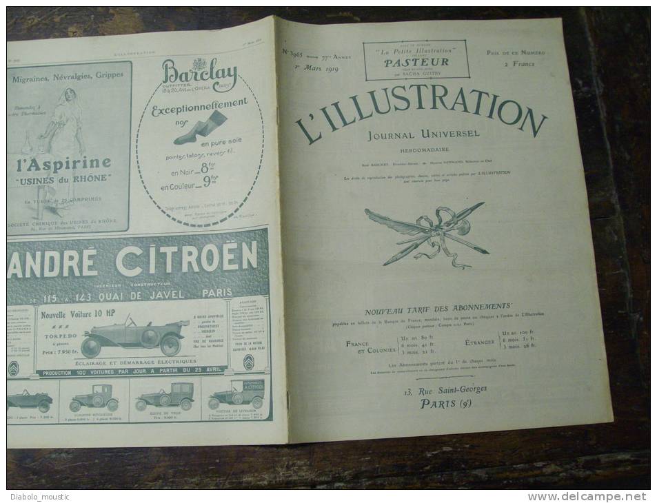 1919  Wellmich ; CLEMENCEAU ; Prisonniers En Allemagne ;MIETESHEIM,KRAUTERGERSHEIM,SCHLEITHAL,BISCHOFSHEIM,ETTENDORF,SO - L'Illustration