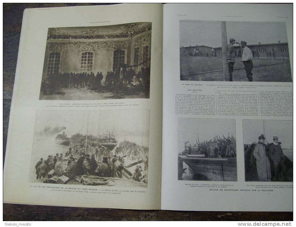 1919  Wellmich ; CLEMENCEAU ; Prisonniers En Allemagne ;MIETESHEIM,KRAUTERGERSHEIM,SCHLEITHAL,BISCHOFSHEIM,ETTENDORF,SO - L'Illustration