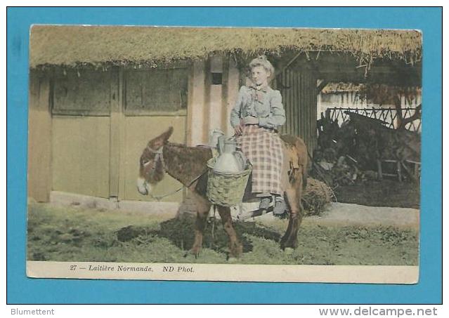 CPA 27 - Métier Marchande De Lait Laitière Normande Sur Son âne - Autres & Non Classés