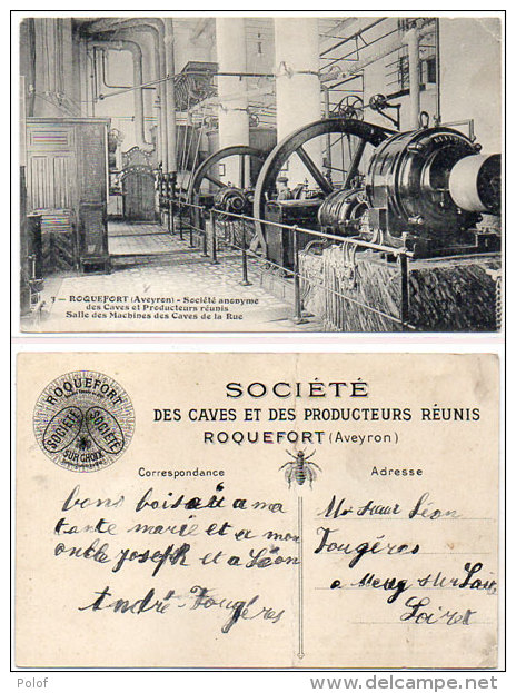 ROQUEFORT - Salle Des Machines Des Caves De La Rue - Pub Fromage Roquefort Société    (84100) - Roquefort