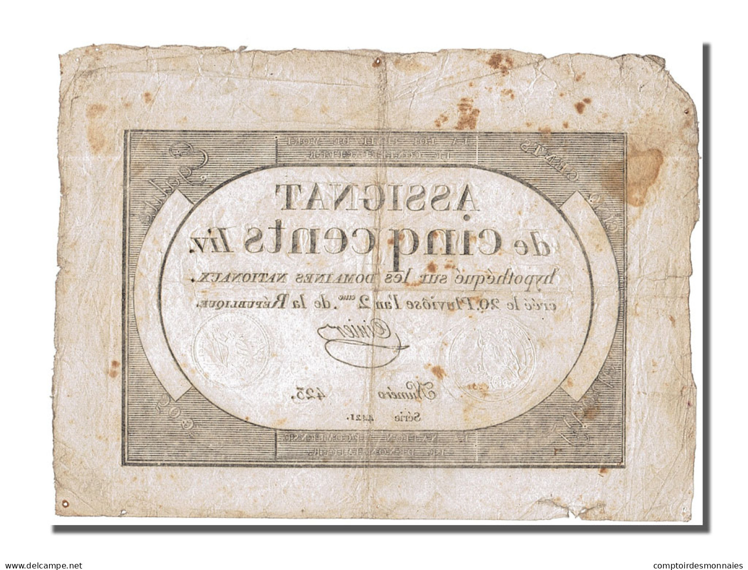 Billet, France, 500 Livres, 1794, Cinier, TTB, KM:A77, Lafaurie:172 - Assignats & Mandats Territoriaux