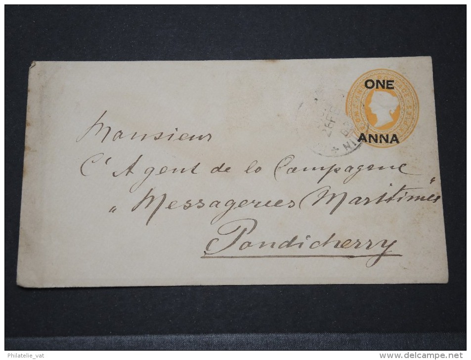 INDES FRANCAISES - Entier Des Indes Anglaises Pour Pondichery - Fev 1903 - A Voir - P 16107 - Cartas & Documentos