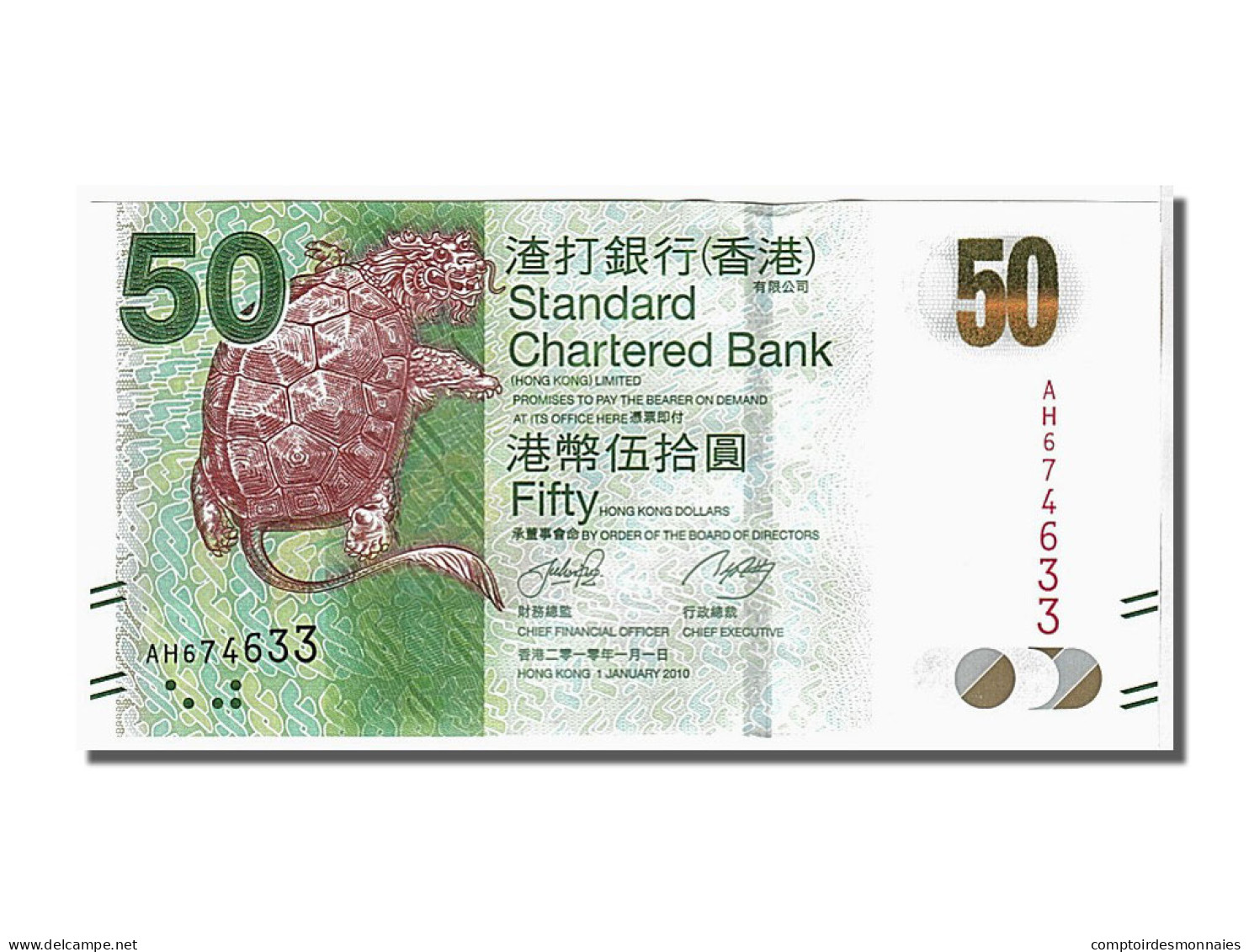 Billet, Hong Kong, 50 Dollars, 2010, KM:213a, SPL - Hongkong