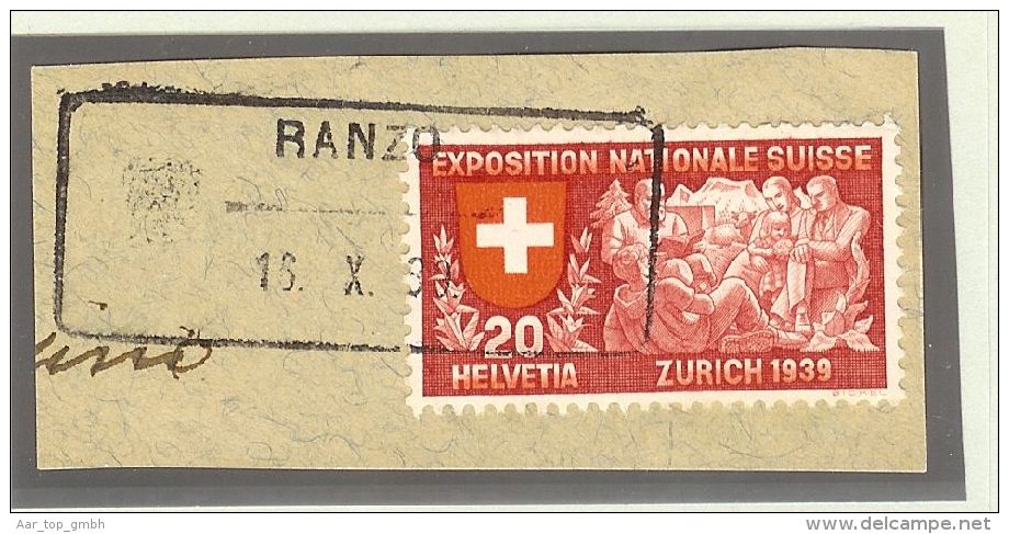 Heimat TI Ranzo 1939-10-16 Aushilfs-O Auf Briefstück - Oblitérés