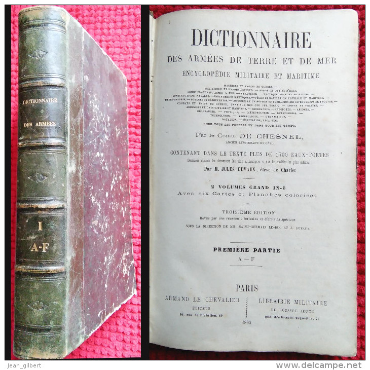 1865 Dictionnaire Des Armées De Terre Et Mer. Encyclopédie Militaire /De Chesnel - 1801-1900