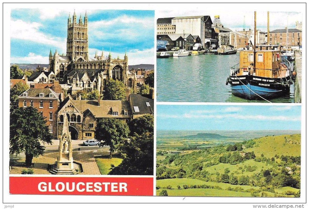 GLOUCESTER - Multiview Cathedral From N.W., The Docks, View From Birdlip Hill - Ed. A. Dennis N° 34 - Gloucester