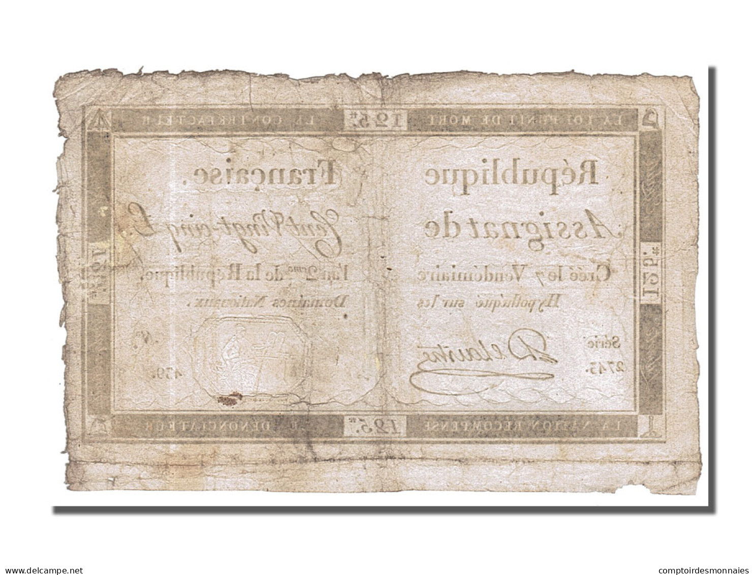 Billet, France, 125 Livres, 1793, Delaistre, TTB, KM:A74, Lafaurie:169 - Assignats & Mandats Territoriaux