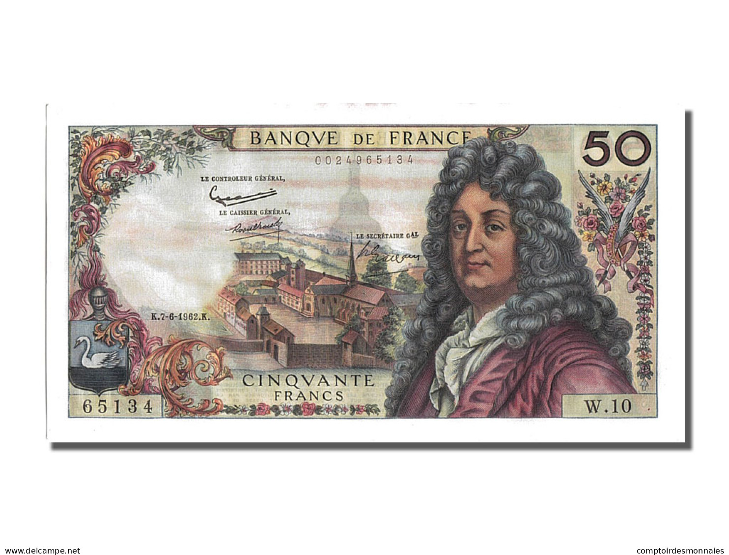 Billet, France, 50 Francs, 50 F 1962-1976 ''Racine'', 1962, 1962-06-07, SPL - 50 F 1962-1976 ''Racine''