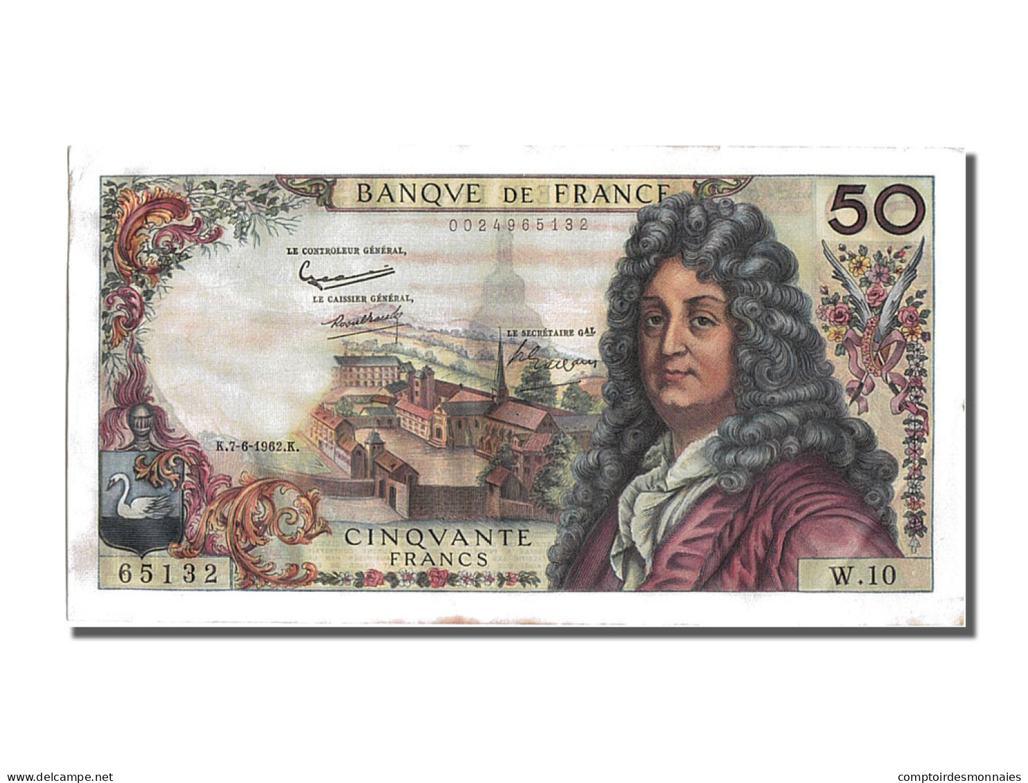 Billet, France, 50 Francs, 50 F 1962-1976 ''Racine'', 1962, 1962-06-07, SUP+ - 50 F 1962-1976 ''Racine''