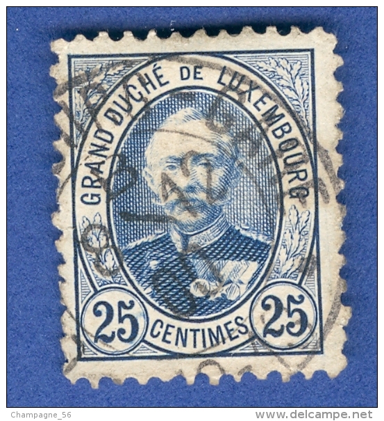 1891 / 93 N° 62 GRAND DUC ADOLPHE 1 ER OBLITÉRÉ 8.12.1900  DOS CHARNIÈRE - 1891 Adolfo De Frente