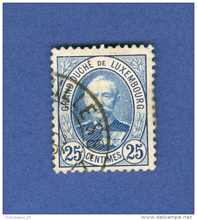 LUXEMBOURG 1891 / 93 N° 62 GRAND DUC ADOLPHE 1 ER OBLITÉRÉ  DOS CHARNIÈRE - 1891 Adolphe De Face