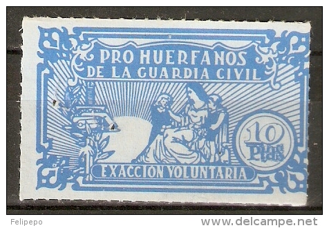 HUERFANOS DE LA GUARDIA CIVIL NUEVO 10 PESETAS - Beneficiencia (Sellos De)