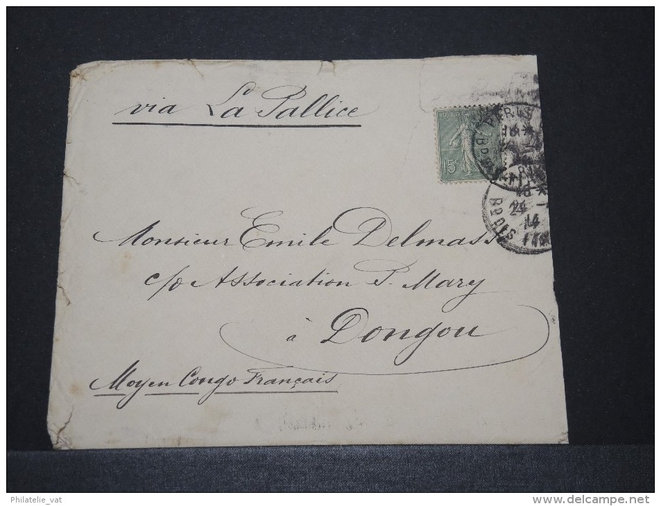 CONGO FRANCAIS - Env De Paris Pour Dongou Par La Rochelle  - Mai 1914 - Lettres D'archives - Pas Courant - P16121 - Lettres & Documents