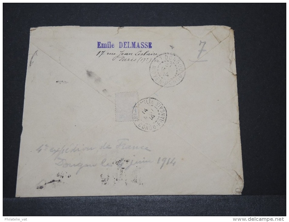 CONGO FRANCAIS - Env De Paris Pour Dongou Par La Rochelle  - Mai 1914 - Lettres D'archives - Pas Courant - P16121 - Briefe U. Dokumente