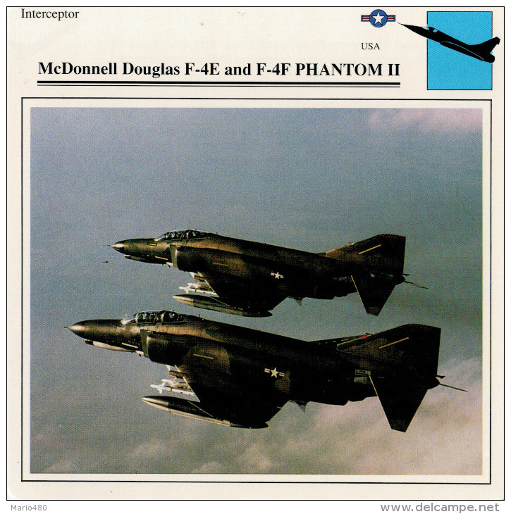 McDONNELL DOUGLAS F-4E AND F-4F PHANTOM II   2  SCAN  (NUOVO CON DESCRIZIONE TECNICA SUL RETRO) - 1946-....: Moderne