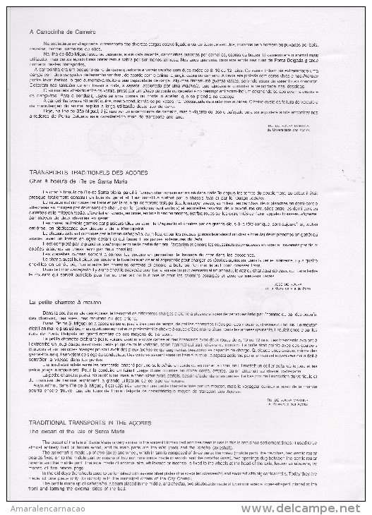 3 SCANS- TIMBRES- PORTUGAL (AÇORES) -1986- TRANSPORTS TRADITIONELS- Serie Timbres Avec Obliterátion 1.er Jour P. Delgada - Ponta Delgada