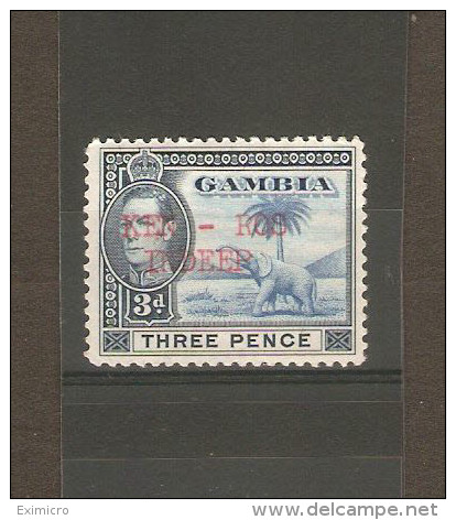 GAMBIA 1938 3d SG 154 VERY LIGHTLY MOUNTED MINT FISCAL OVERPRINT - Gambia (...-1964)