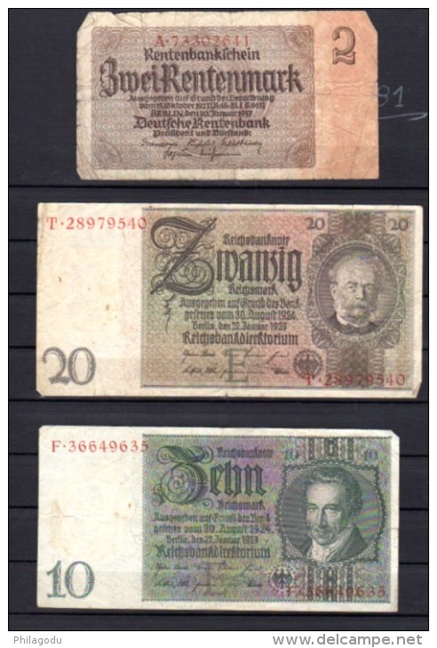 Lot De Billets De Banque, Allemands, Français, Belges, Etc - Lots & Kiloware - Banknotes