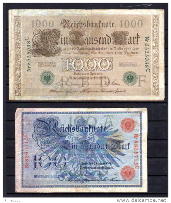 lot de billets de banque, allemands, français, belges, etc