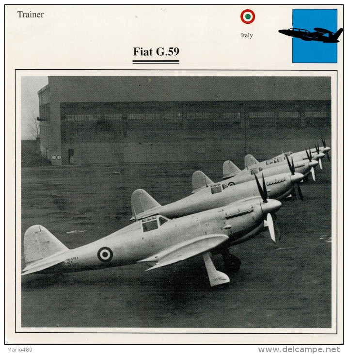 FIAT G. 59    2  SCAN    (NUOVO CON DESCRIZIONE TECNICA SUL RETRO) - 1946-....: Moderne