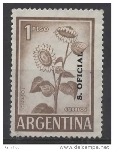 ARGENTINA 1955 Official -  Sunflower - 1p. - Brown MH - Oficiales