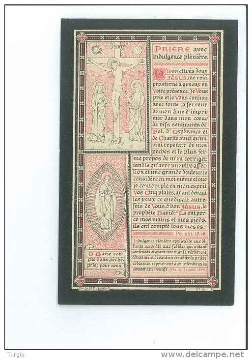 ETIENNE C M J GHISLAIN DE SMET ° GAND ( GENT ) 1871 + COURTRAI ( KORTRIJK ) 1896 LITH BEYAERT SIOEN - Images Religieuses