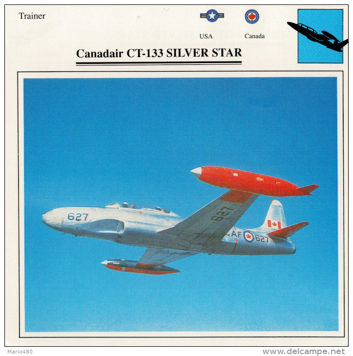 CANADAIR CT-133 SILVER STAR     2  SCAN    (NUOVO CON DESCRIZIONE TECNICA SUL RETRO) - 1946-....: Moderne