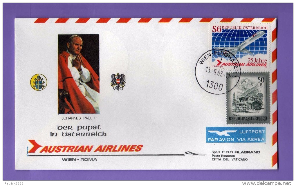 Vaticano. - 1993 - Viaggi Del Papa,  DISPACCIO AEREO -  AUSTRIA - ROMA..    Vedi Descrizione - FDC