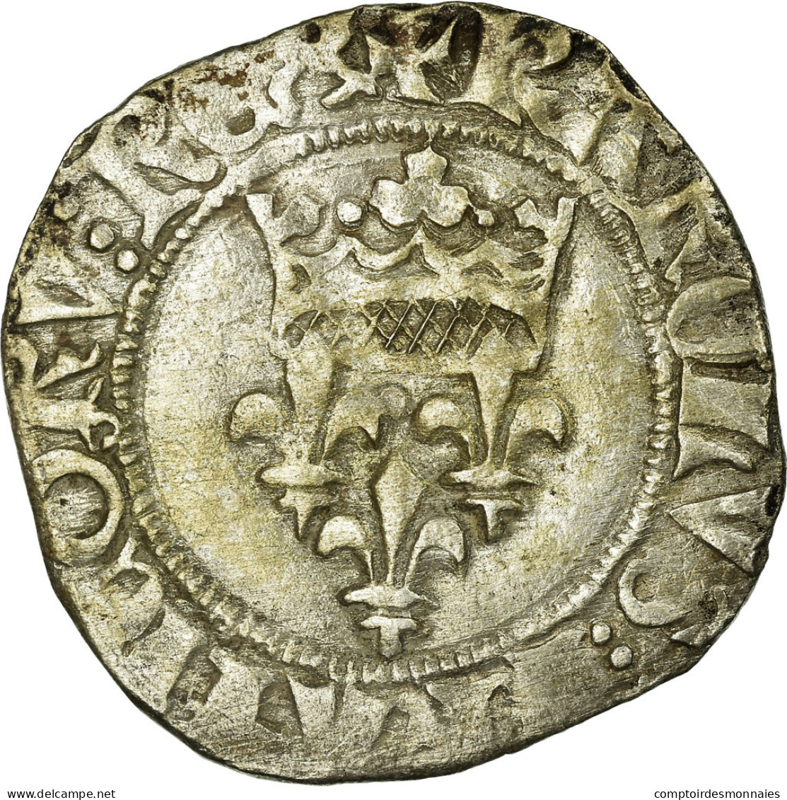 Monnaie, France, Gros, Troyes, TTB, Billon, Duplessy:405A - 1380-1422 Carlos VI El Bien Amado