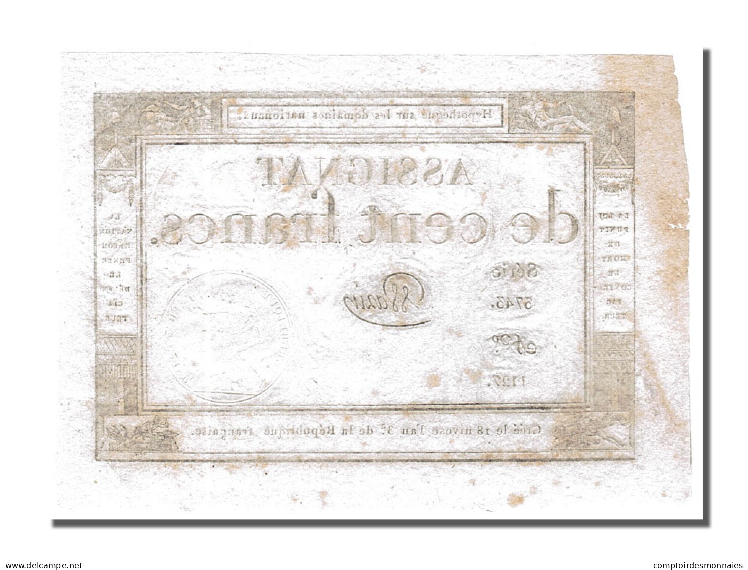 Billet, France, 100 Francs, 1795, Warin, SUP, KM:A78, Lafaurie:173 - Assegnati