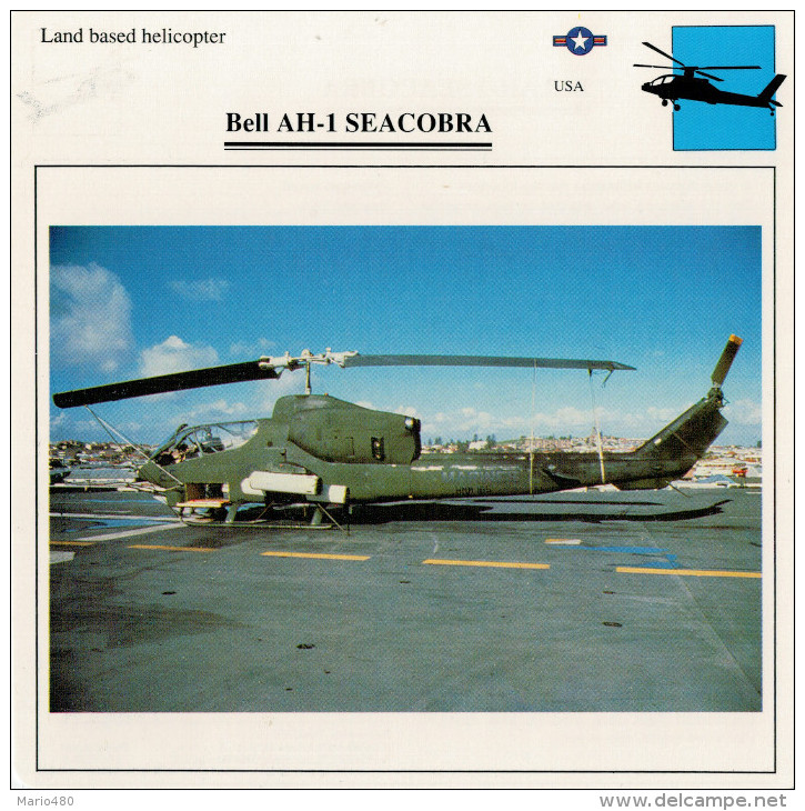 BELL  AH-1 SEACOBRA     2  SCAN    (NUOVO CON DESCRIZIONE TECNICA SUL RETRO) - Helikopters