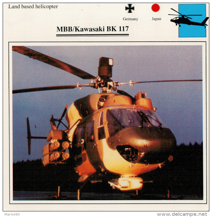 MBB/KAWASAKI  BK 117   2  SCAN    (NUOVO CON DESCRIZIONE TECNICA SUL RETRO) - Helicópteros