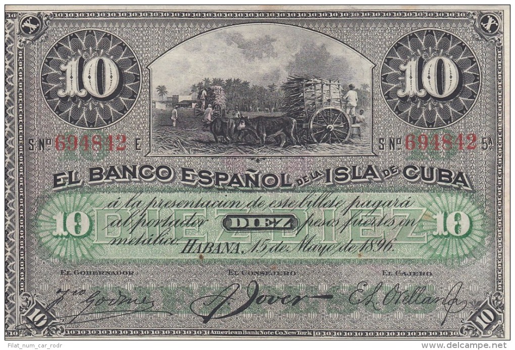 0125 BILLETE CUBA ESPAÑOL - Cuba