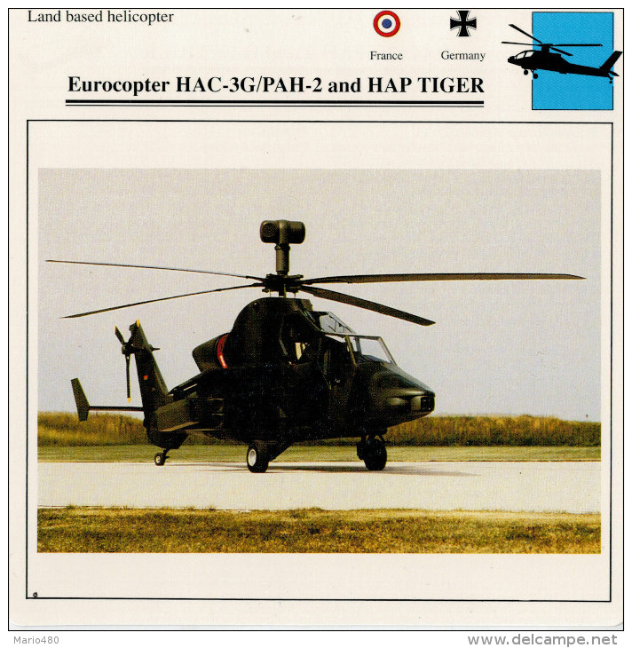 EUROCOPTER  HAC-3G/PAH-2 AND HAP TIGER    2  SCAN    (NUOVO CON DESCRIZIONE TECNICA SUL RETRO) - Elicotteri