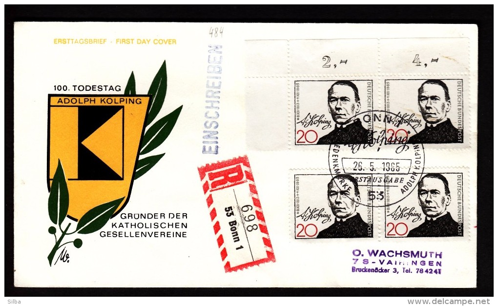Germany, Köln, Adolf Kolping, 1965, FDC, Cover, Letter - Christentum