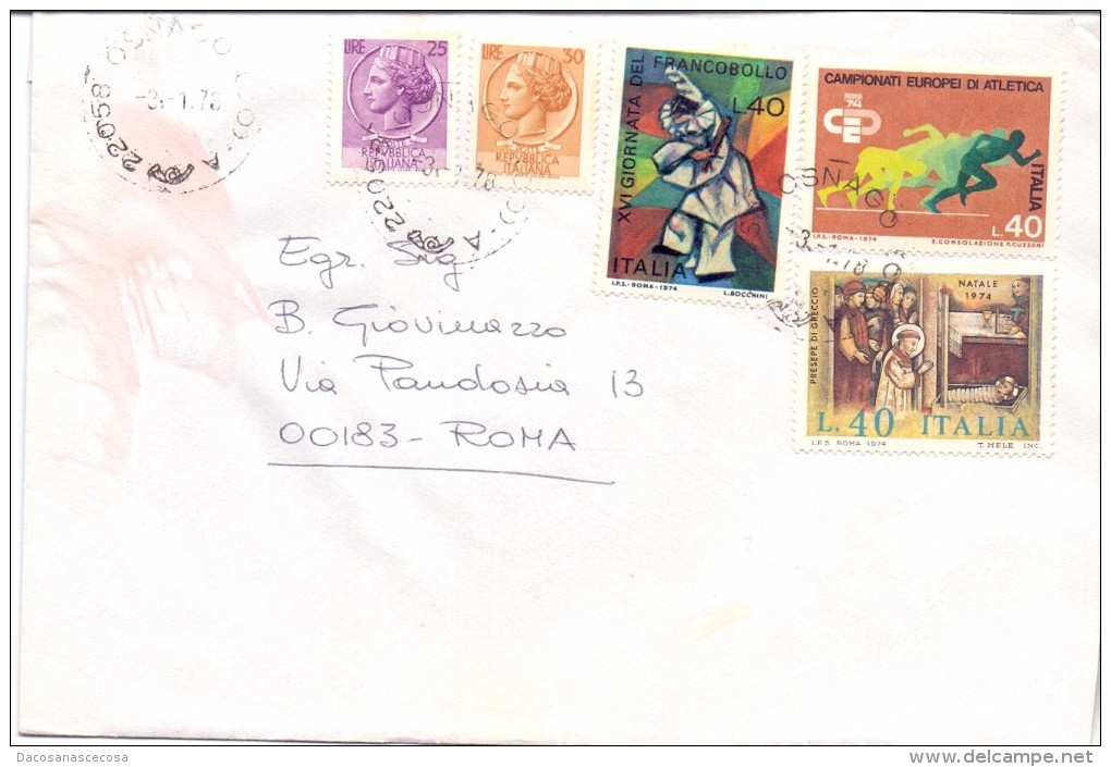 TIMBRO OSNAGO - PROV COMO - 12X16 - LS - ANNO 1978 - TEMA TOPIC COMUNI D'ITALIA - STORIA POSTALE - Macchine Per Obliterare (EMA)