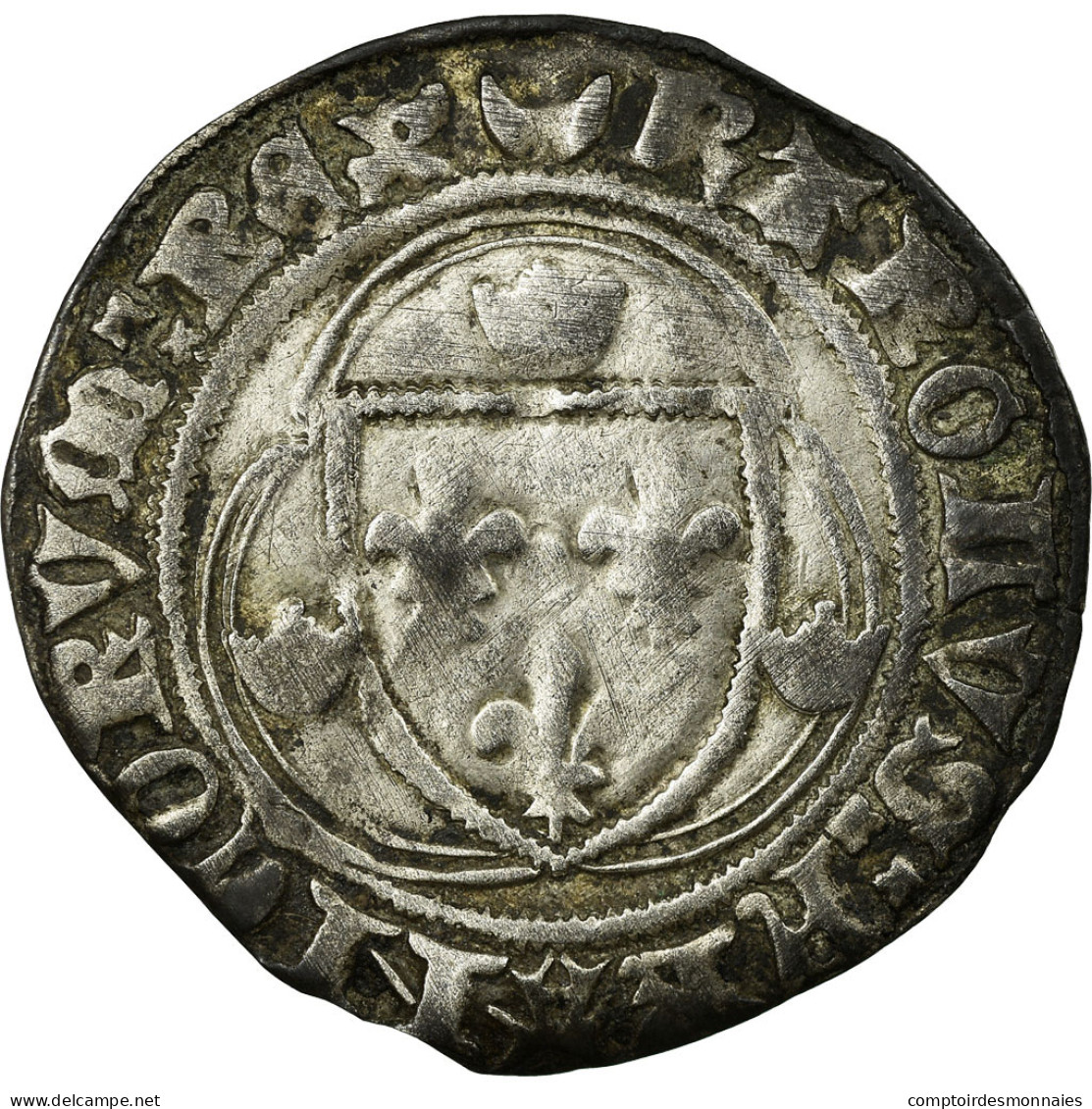 Monnaie, France, Blanc à La Couronne, Châlons-Sur-Marne, TB+, Argent - 1422-1461 Karl VII. Der Siegreiche