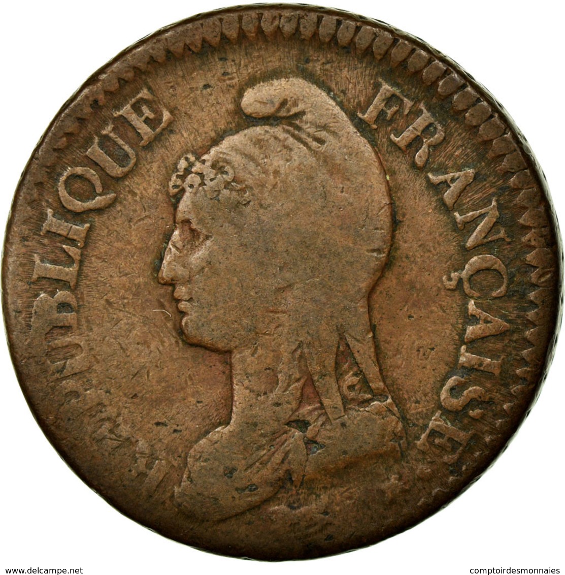 Monnaie, France, Dupré, Decime, 1801, Geneva, B, Bronze, Gadoury:187b - Autres & Non Classés