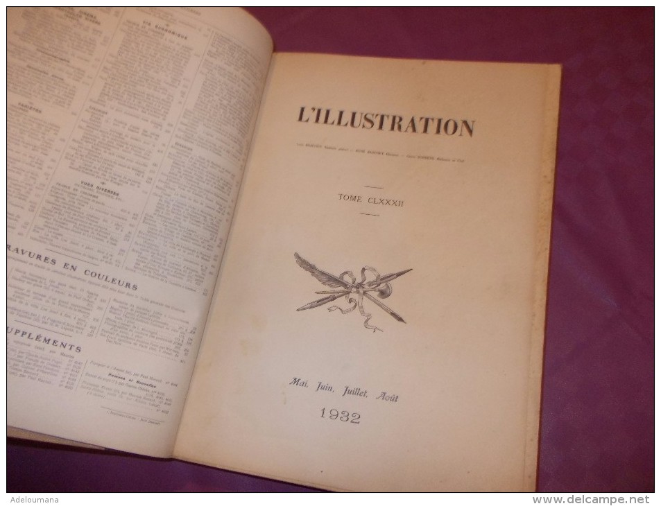 11 NUMEROS DE L´ILLUSTRATION  1932 - TOUT JANVIER  - FEVRIER - JUSQU´AU 19MARS - DANS UN CLASSEUR EN CARTON DUR ET CUIR - L'Illustration