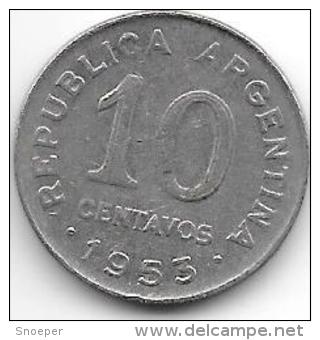 *argentina 10 Centavos 1953  Km 47a   Vf+ - Argentine