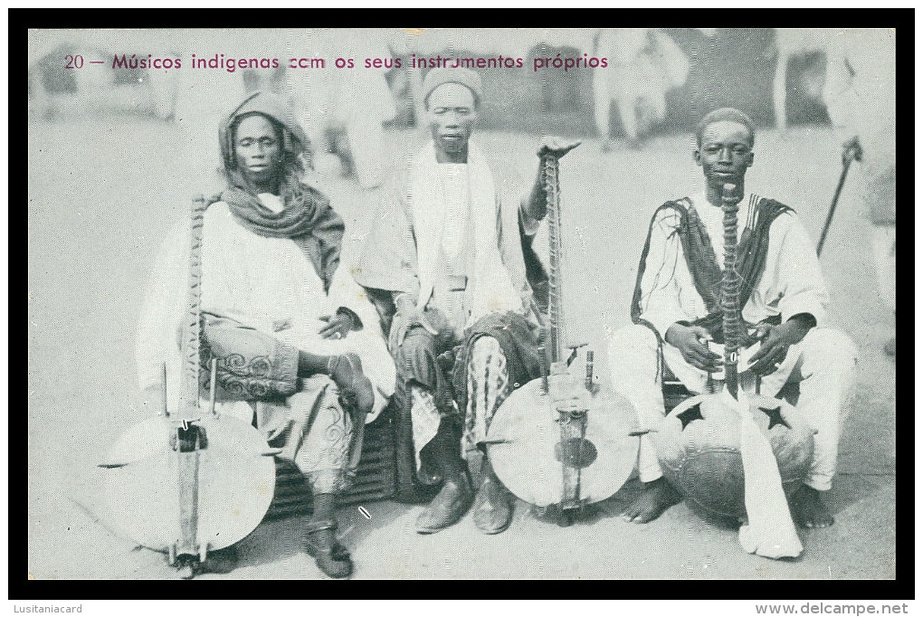 GUINÉ -BISSAU - MUSICA - Musicos Indígenas Com Seus Instrumentos Proprios ( Nº 20)  Carte Postale - Guinea-Bissau