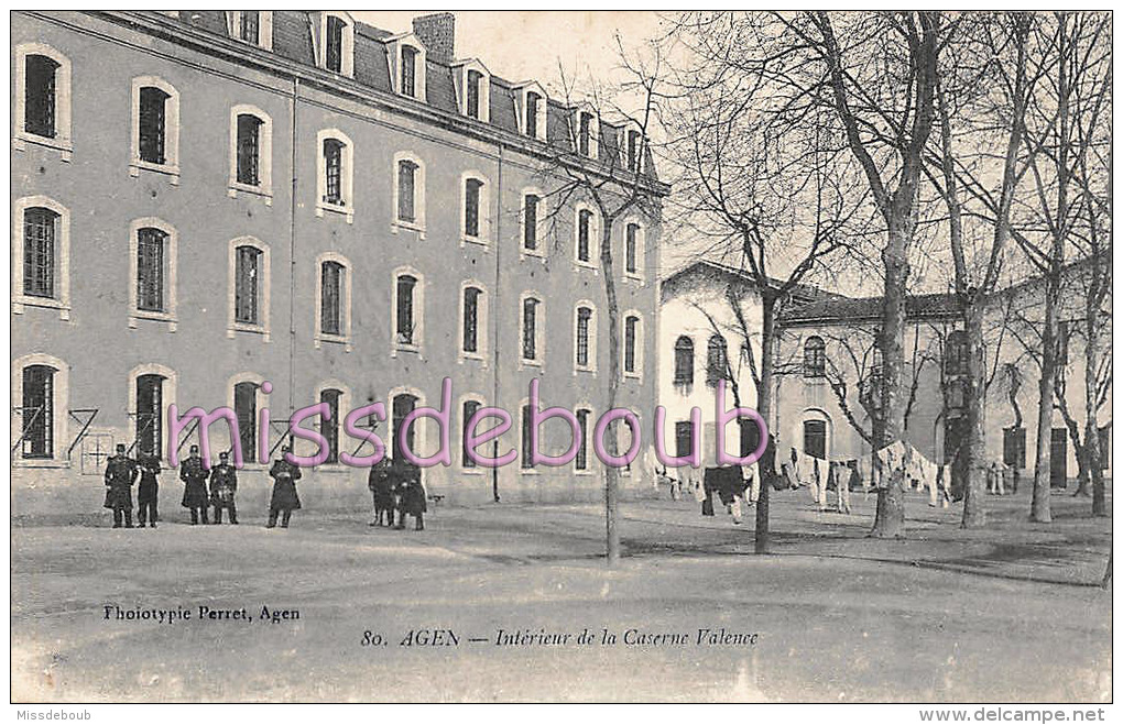 47 - AGEN - Lot De 3 - Caserne Valence  - Soldats  - Militaires - 6 Scans - Agen